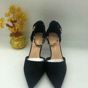 Eastanna Pointy Toe Ankle Strappy Pumps Mid Heels Sandals